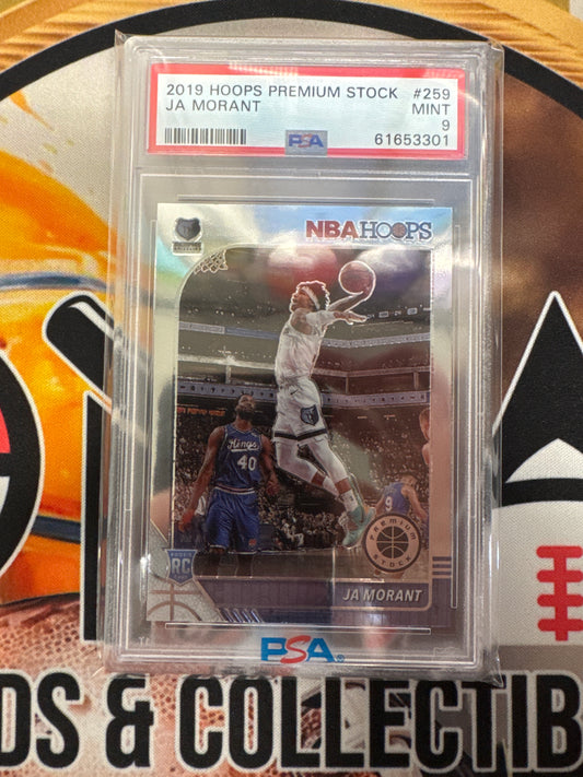 2019 Panini Hoops Premium Stock NBA Ja Morant Rookie PSA 9