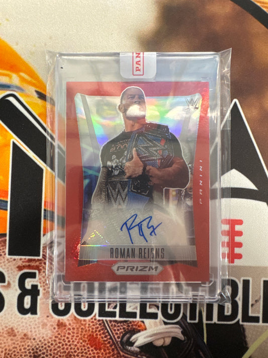 2023 Panini Prizm WWE Roman Reigns Throwback Red Autograph /99