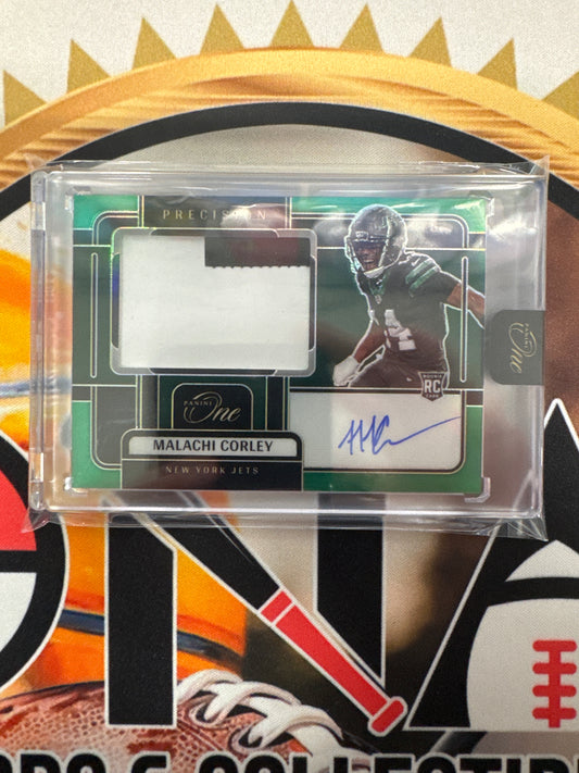 2024 Panini One NFL Malachi Corley Rookie Patch Autograph Green /40