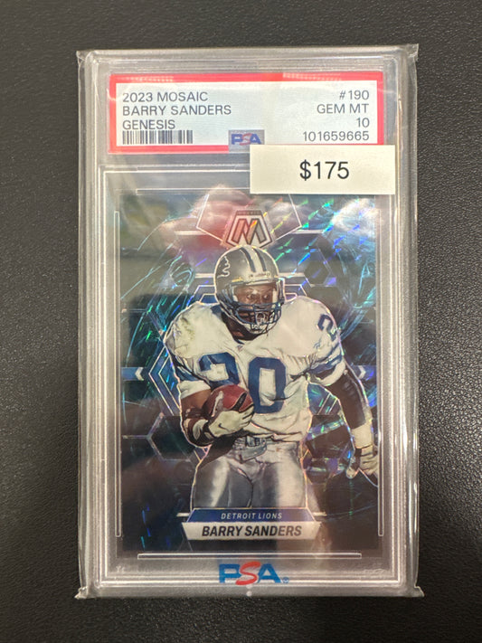 2023 Panini Mosaic NFL Barry Sanders Genesis PSA 10