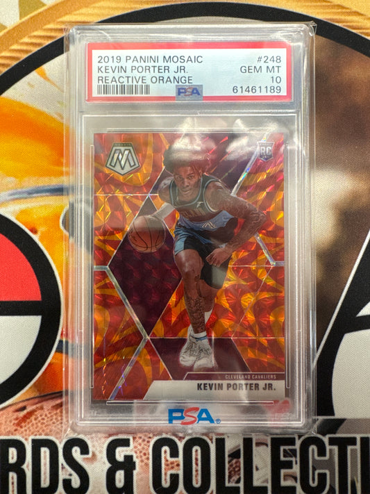2019 Panini Mosaic NBA Kevin Porter Jr. Rookie Reactive Orange PSA 10