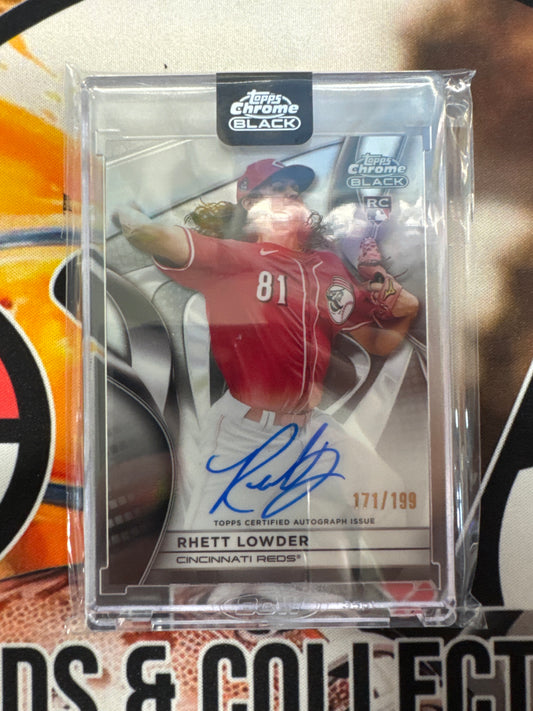 2025 Topps Chrome Black MLB Rhett Lowder Rookie Autograph Refractor /199