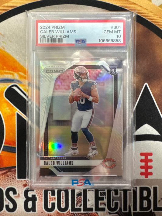 2024 Panini Prizm NFL Caleb Williams Rookie Silver Prizm PSA 10
