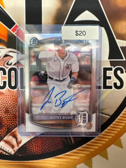 2025 Bowman Chrome MLB Justice Bigbie 1st Bowman Autograph