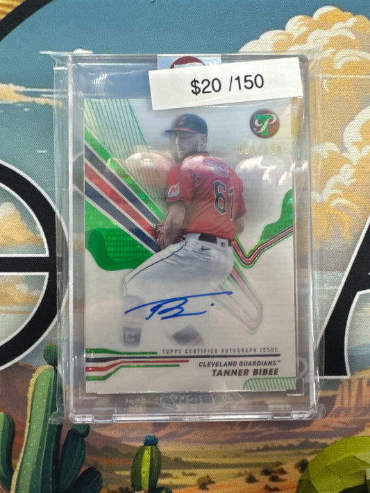 2024 Topps Pristine Tanner Bibee Green Pristine Autograph /150
