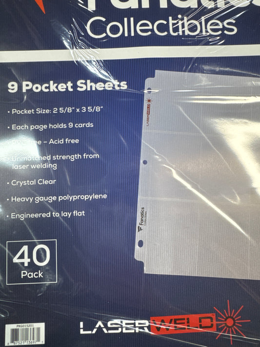 Fanatics 9 pocket sheets 40 pack