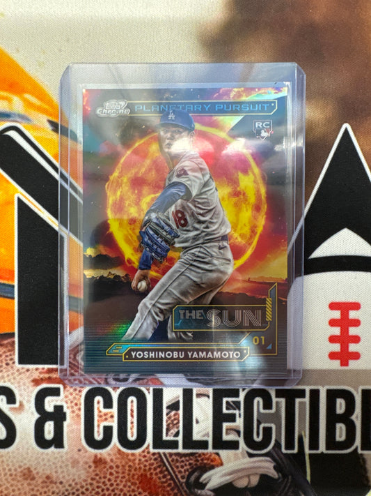 2024 Topps Chrome Cosmic MLB Yoshinobu Yamamoto Rookie Planetary Pursuit The Sun