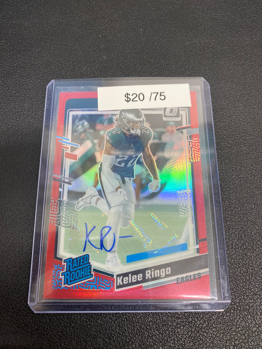 2023 Panini Donruss Optic Kelee Ringo Rated Rookie Red Auto /75