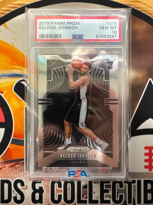 2019 Panini Prizm NBA Keldon Johnson Rookie Prizm PSA 10