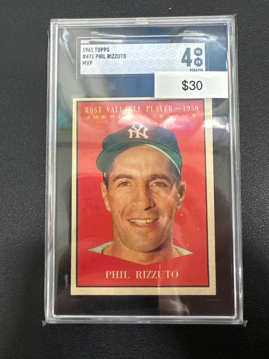 1961 Topps MLB Phil Rizzuto MVP SGC 4