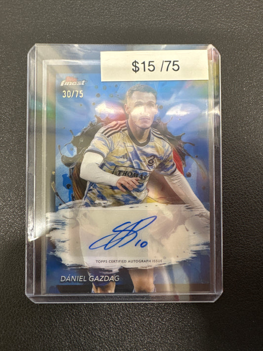 2024 Topps Finest MLS Daniel Gazdag Blue Refractor Autograph /75