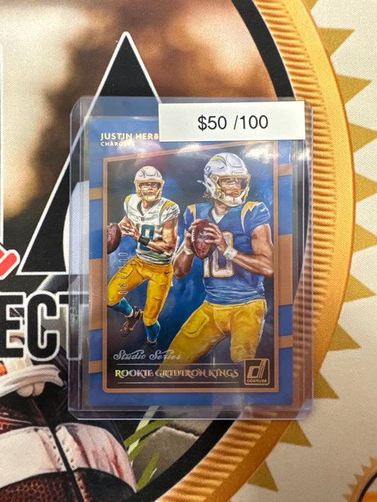 2020 Panini Donruss NFL Justin Herbert Gridiron Kings Rookie Studio Series /100