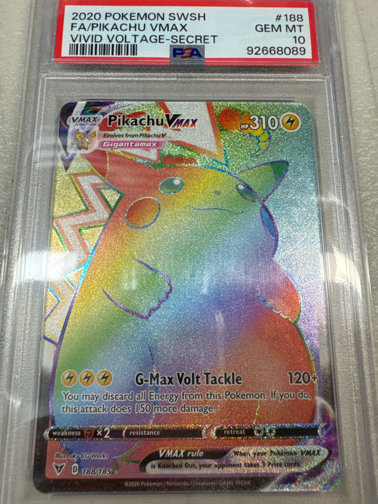 Pokemon Pikachu VMAX 188/185 PSA 10