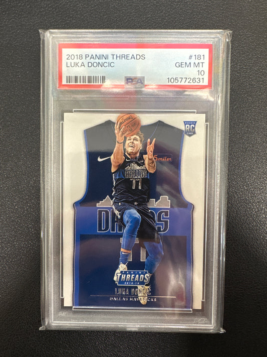 2018 Panini Threads Luka Doncic Rookie PSA 10