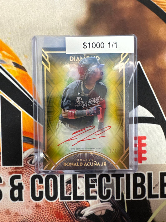 2021 Topps Diamond Icons MLB Ronald Acuna Jr. Red Ink Autograph 1/1