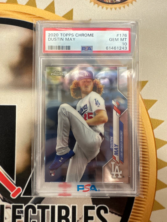 2020 Topps Chrome MLB Dustin May Rookie PSA 10