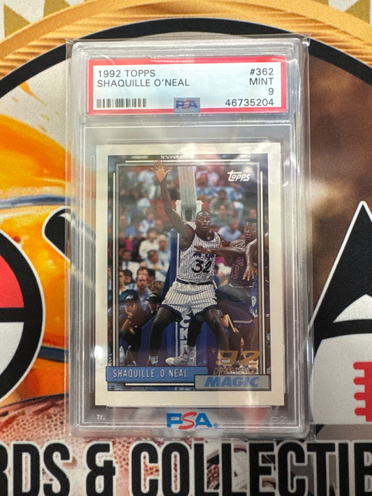 1992 Topps NBA Shaquille O’Neal Rookie PSA 9
