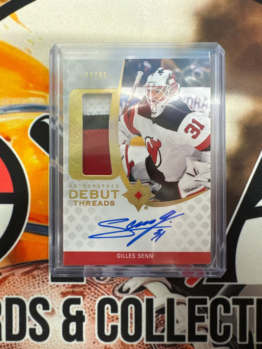 2021 Upper Deck Hockey Gilles Senn Autograph Debut Threads /99