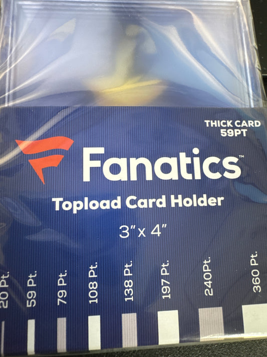 Fanatics Topload Card Sleeves - 3” x 4” 59pt 59 point