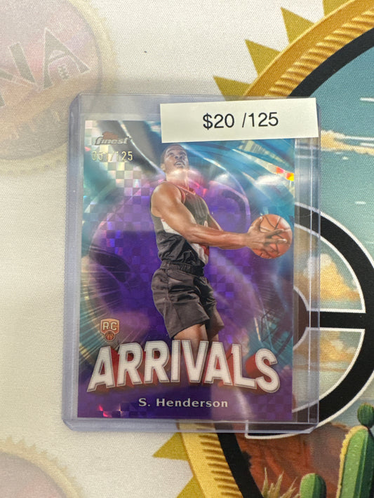 2024 Topps Finest NBA Scoot Henderson Rookie Arrivals Purple X-Fractor /125