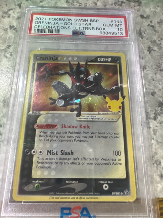 Pokemon Greninja gold star SWSH144 PSA 10