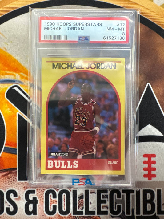 1990 Hoops Superstars NBA Michael Jordan PSA 8