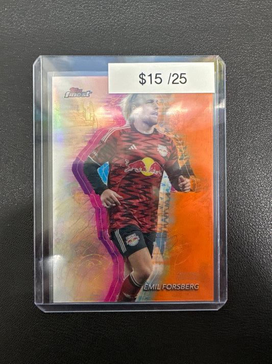 2024 Topps Finest MLS Emil Forsberg Hologlow Orange /25
