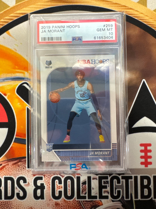 2019 Panini NBA Hoops Ja Morant Rookie PSA 10