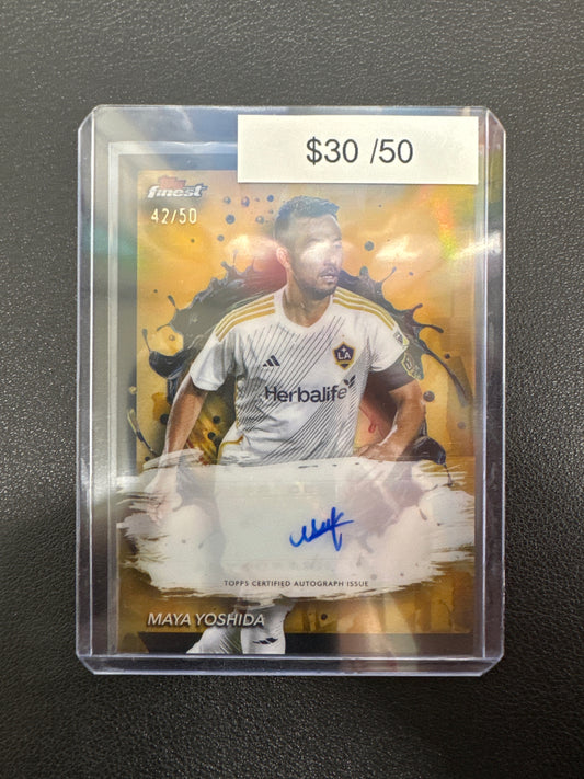 2024 Topps Finest MLS Maya Yoshida Gold Refractor Autograph /50