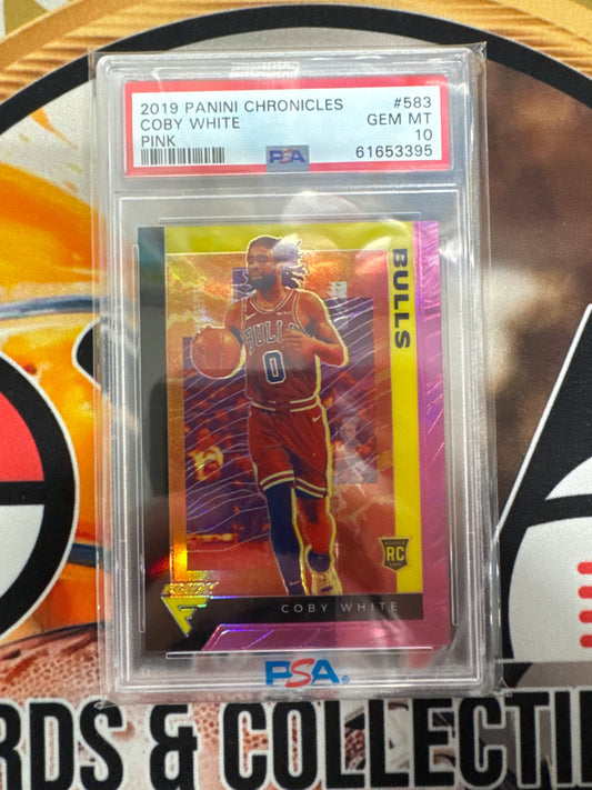 2019 Panini Chronicles NBA Coby White Rookie Pink PSA 10
