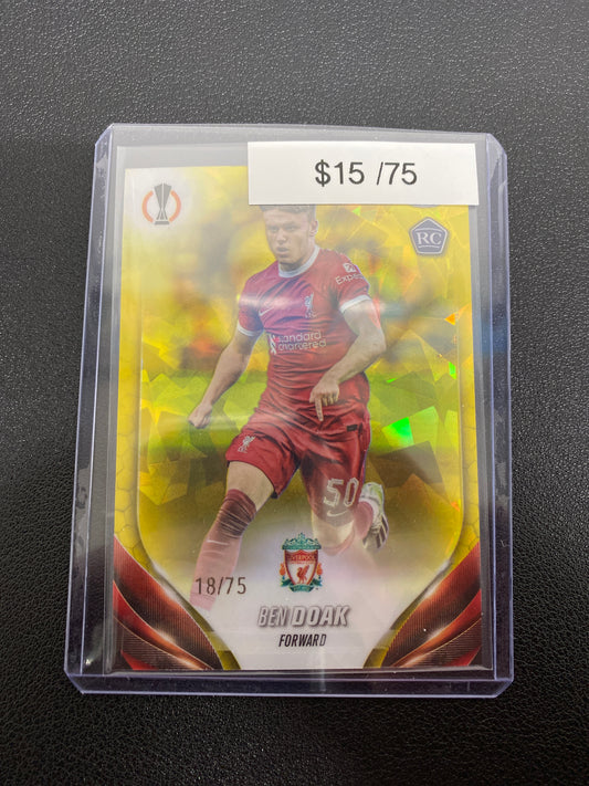 2024 Topps Chrome Champions League Sapphire Edition Ben Doak Rookie Yellow Sapphire /75