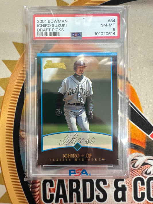 2001 Bowman MLB Ichiro Suzuki Draft Picks PSA 8