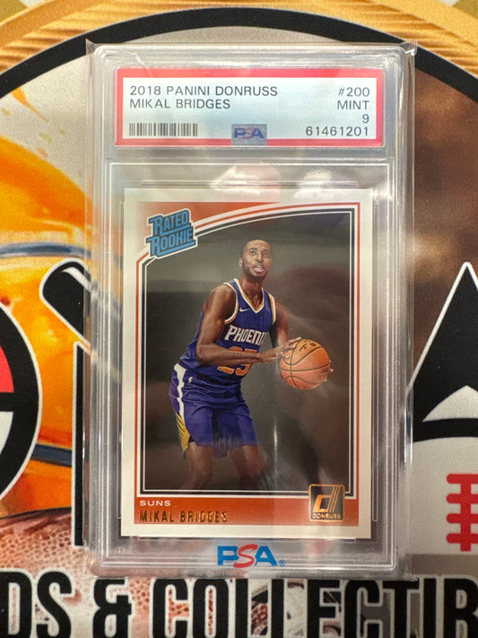 2018 Panini Donruss NBA Mikal Bridges Rated Rookie PSA 9
