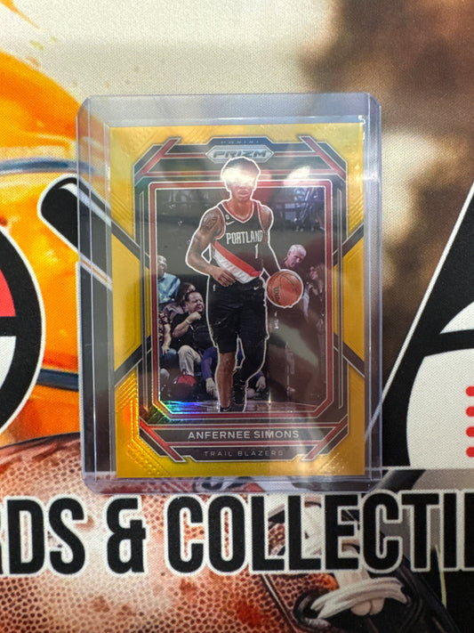 2022-23 Panini Prizm NBA Anfernee Simons Gold Refractor /10