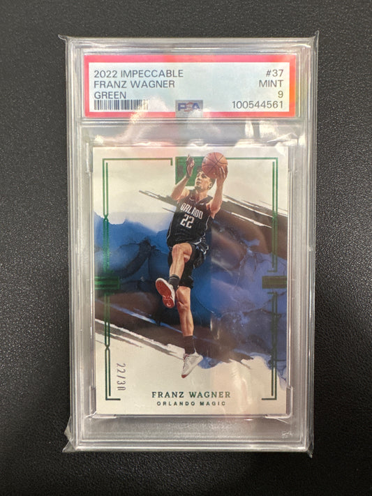 2022 Panini Impeccable NBA Franz Wagner Green /30 PSA 9