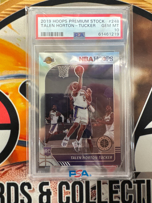 2019 Panini Hoops Premium Stock NBA Talen Horton-Tucker Rookie PSA 10