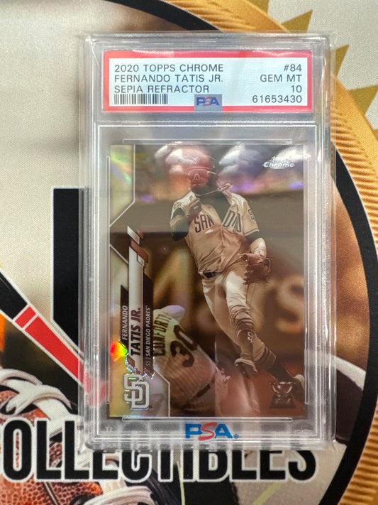 2020 Topps Chrome Fernando Tatis Jr Rookie Sepia Refractor PSA 10