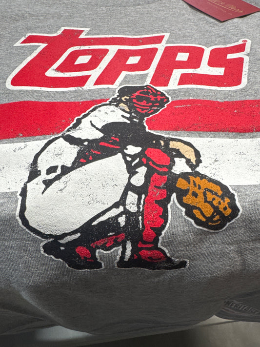 Topps Heritage Mitchell & Ness Grey Stripe Catcher T-shirt