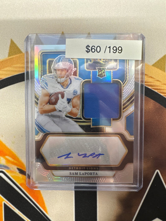 2023 Panini Select NFL Sam LaPorta Rookie Patch Autograph Silver /199