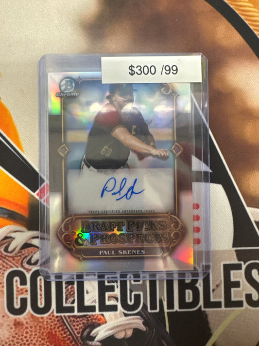 2023 Bowman Chrome MLB Paul Skenes Draft Picks & Prospects Autograph /99