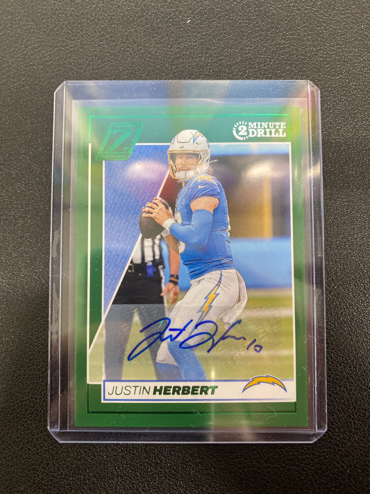 2024 Panini Zenith Justin Herbert 2 Minute Drill Autograph