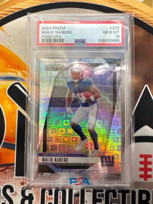 2024 Panini Prizm NFL Malik Nabers Rookie Pandora /400 PSA 10