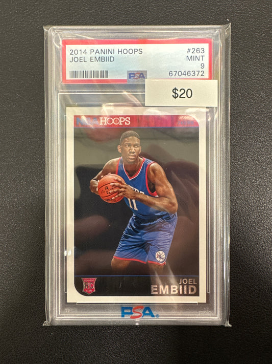 2014 Panini NBA Hoops Joel Embiid Rookie PSA 9