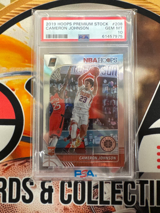 2019 Panini Hoops Premium Stock NBA Cameron Johnson Rookie PSA 10
