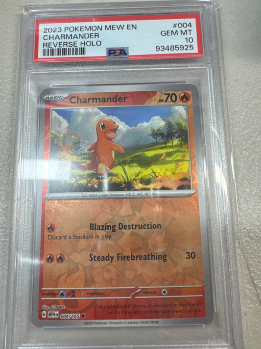 Pokemon Charmander 004/165 reverse holo PSA 10