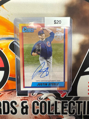2025 Topps Justin Steele 1990 Topps Baseball Autograph 35th Anniversary