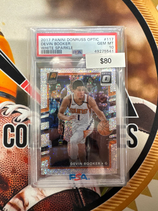 2017 Panini Donruss Optic NBA Devin Booker White Sparkle PSA 10