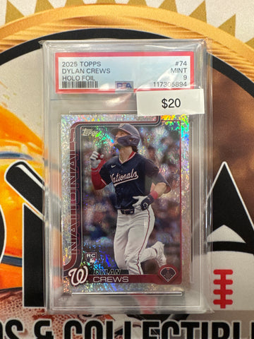 2025 Topps MLB Dylan Crews Holo Foil Rookie PSA 9