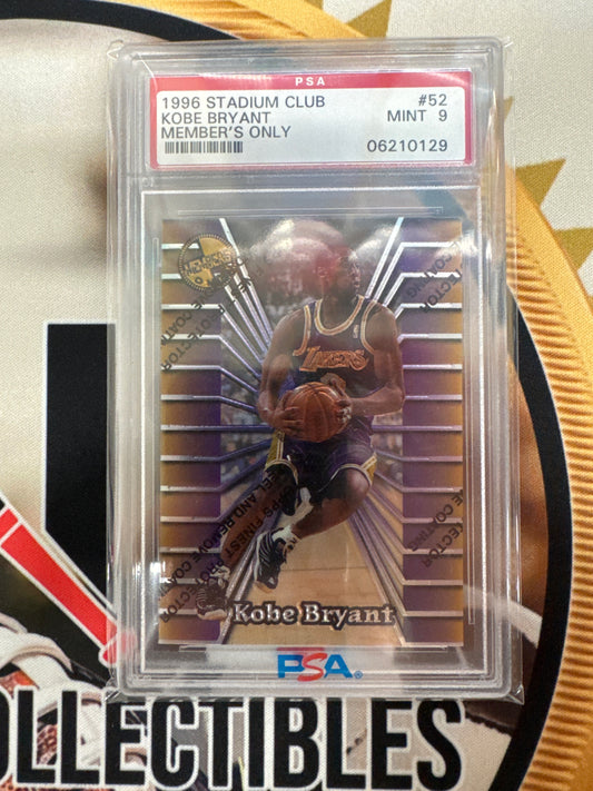 1996 Topps Stadium Club Kobe Bryant Rookie Member’s Only PSA 9