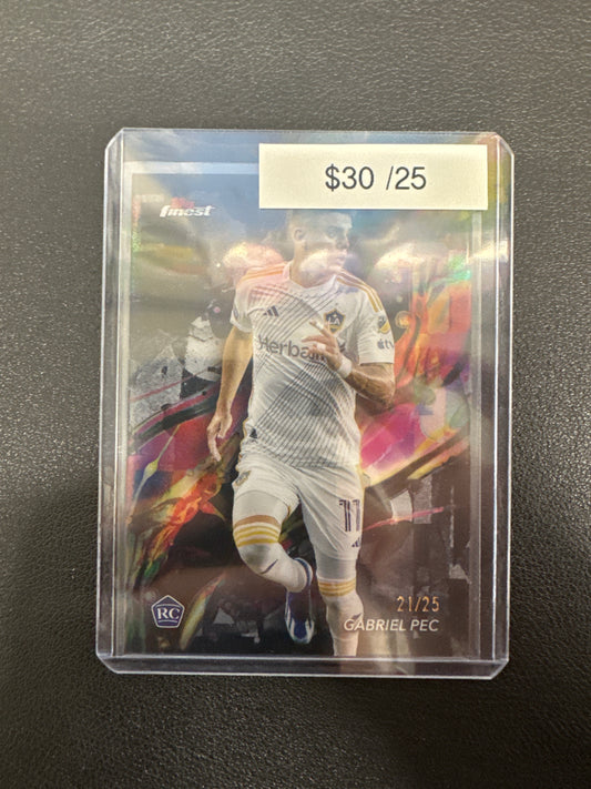 2024 Topps Finest MLS Gabriel Pec Common Rookie Black Oil Spill /25